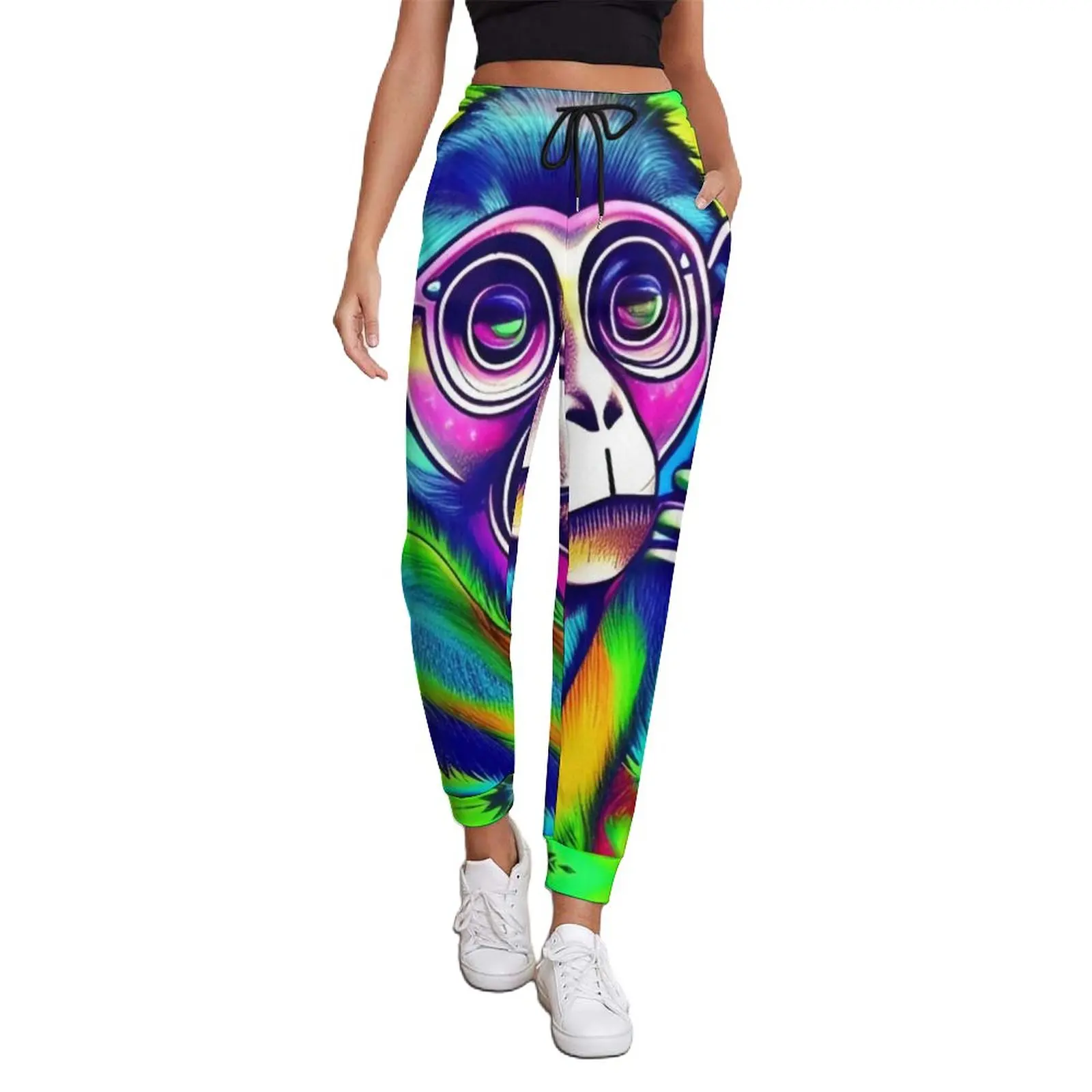 

Брюки женские весенние с принтом животного, классические тренировочные штаны оверсайз с забавным принтом обезьяны, подарок на день рождения