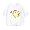 Kawaii Anime Pom Pom Purin Cute Cartoon Short Sleeve T-shirt Summer New Cotton Loose Kids Half-sleeved Top Birthday Gift 4