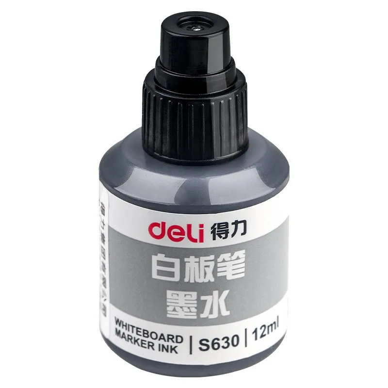 Deli 1 pcs Whiteboard Marker Refill Ink Black Blue Red 12ml Bottle Office Stationery Supplies whiteboard pen ink