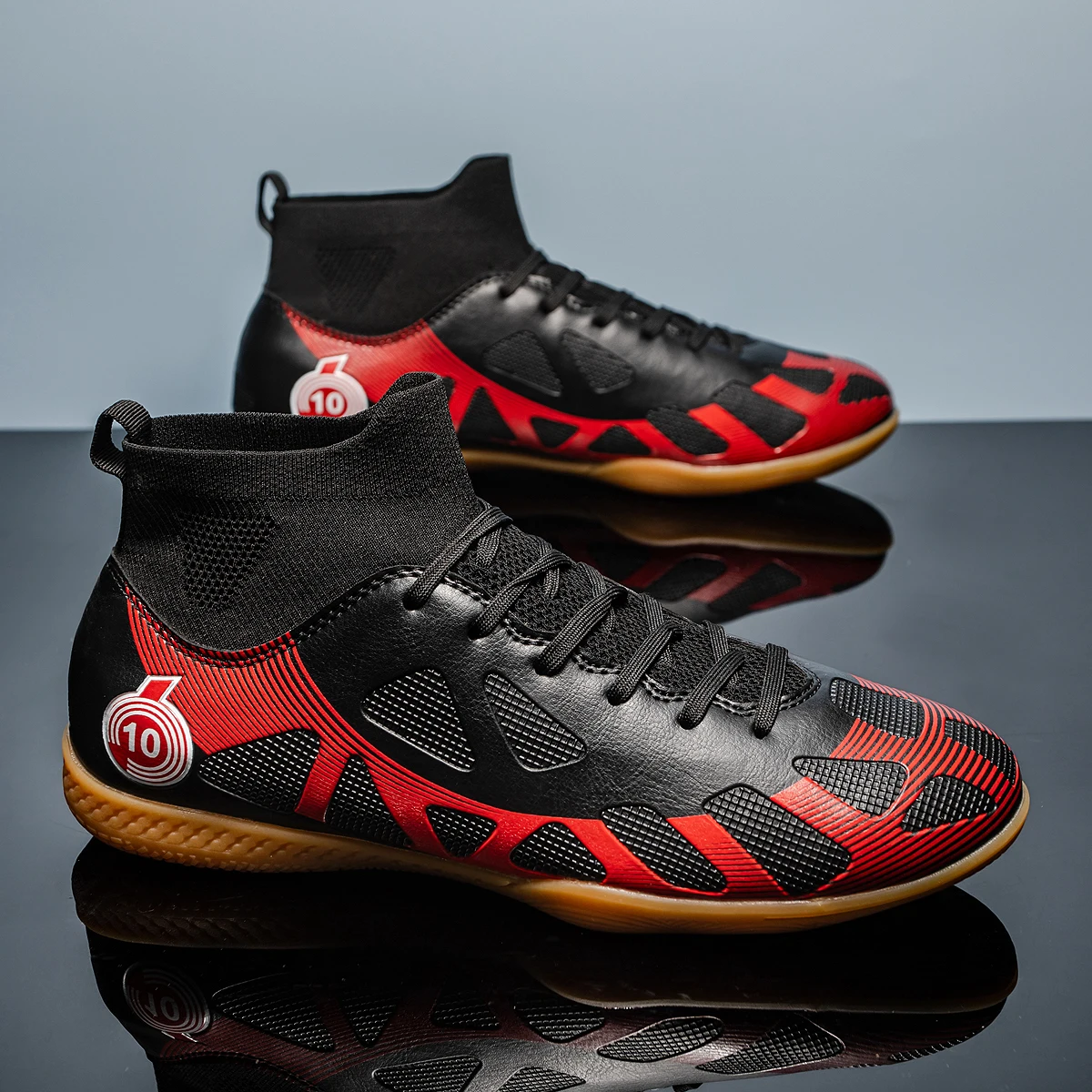 Men's High-Top Indoor Football Training Shoes - Wear-Resistant & Non-Slip
