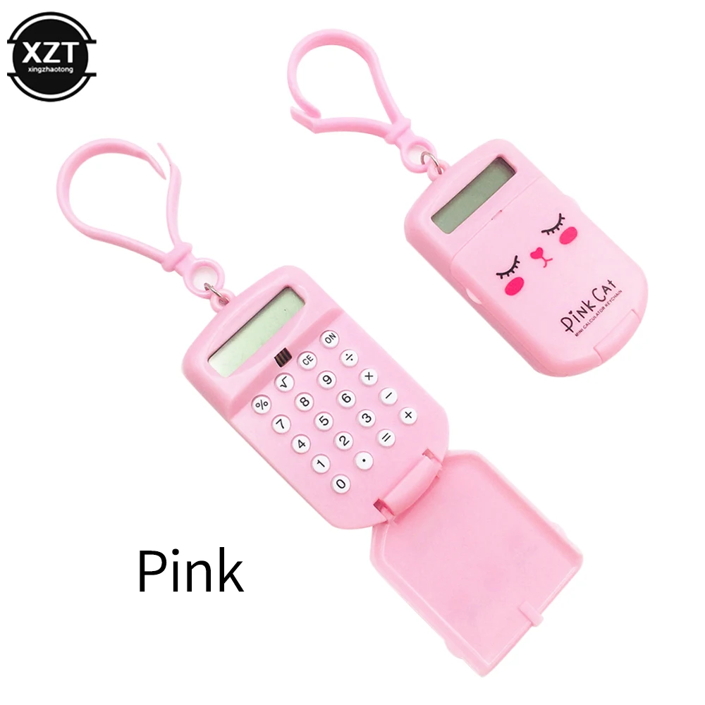 Cute Creative Keychain Calculator Portable Digit Calculator Kawaii Mini Calculator Pocket Size 8 Display Cartoon Office Supplies images - 6