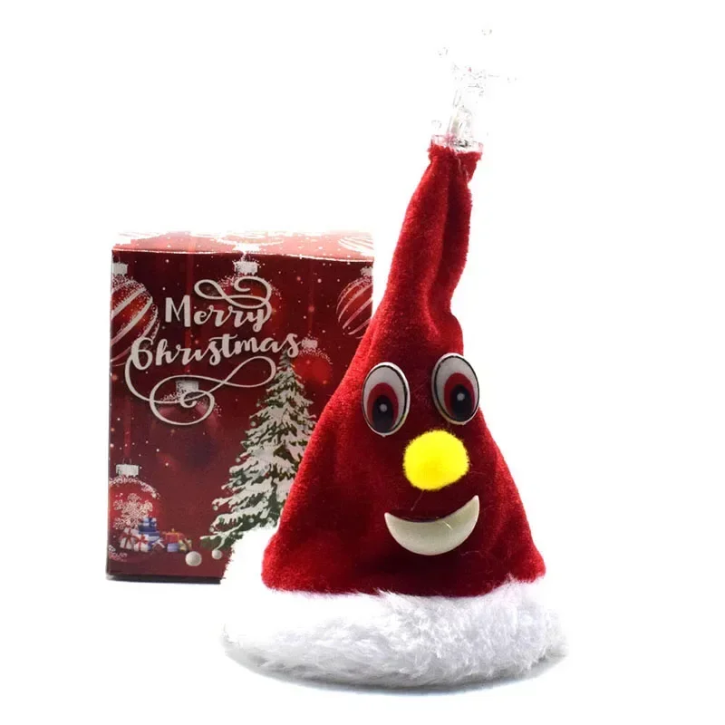 Electric Christmas Santa Claus Single Handed Inverted Rotation Music Cute Climbing Bead Santa Claus Christmas Hat Ornament Toys