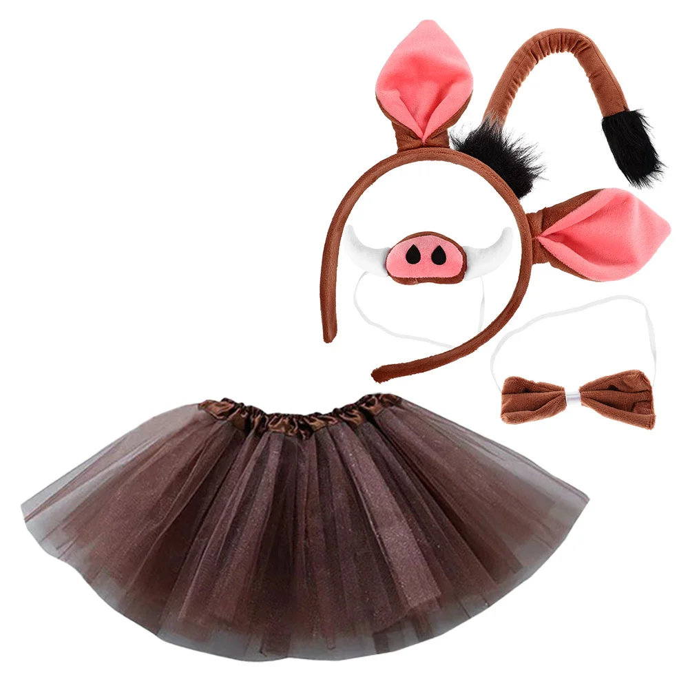 Warthog Headband Boys Clothes Pig Ears Nose Fabric Prop Child Accessories 3 rolls nasal strips eyes nose mouth stickers child childrens water bottle paper