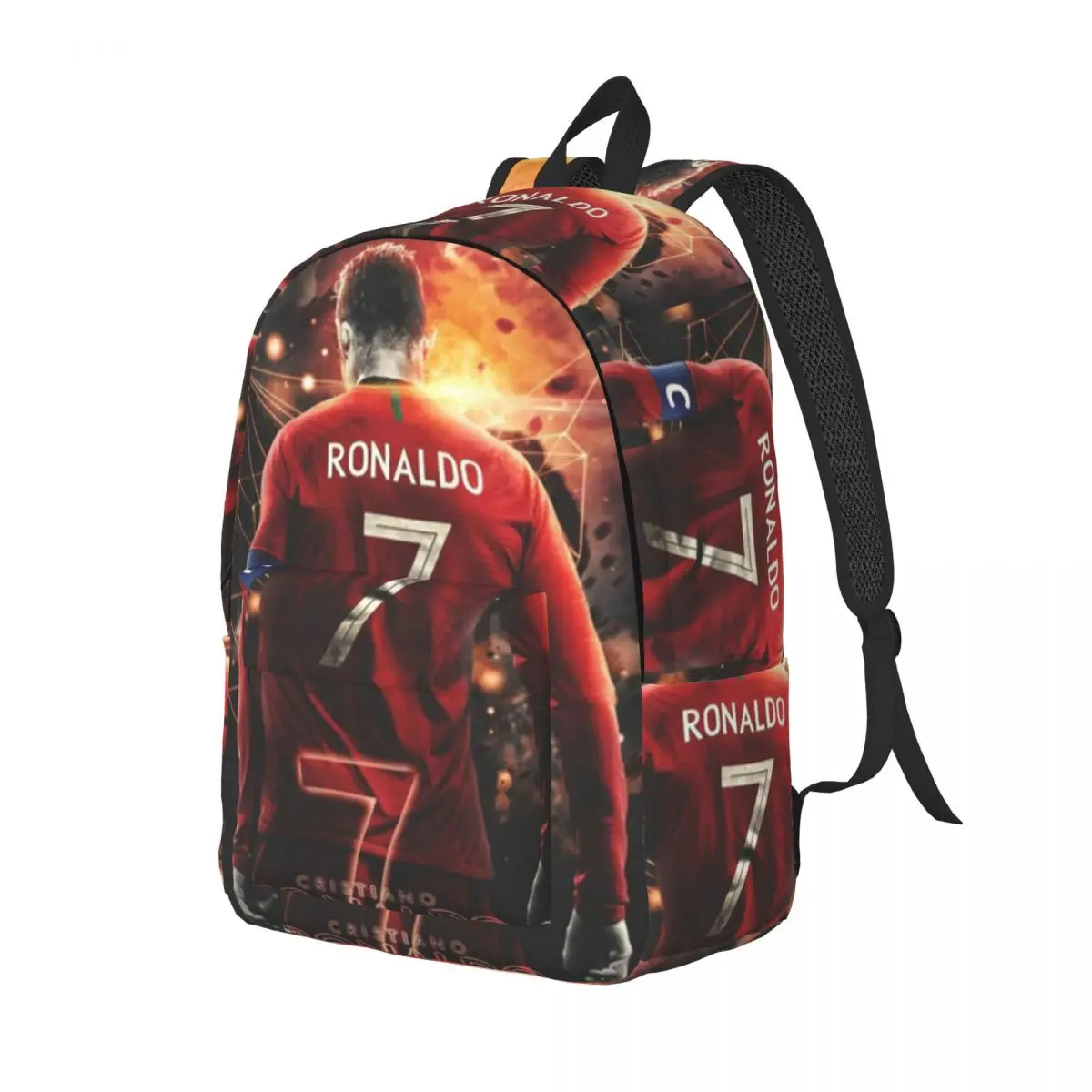 C-Cristianos Backpack Football Star R-Ronaldos Kawaii Backpacks Female Travel Lightweight School Bags Design Rucksack