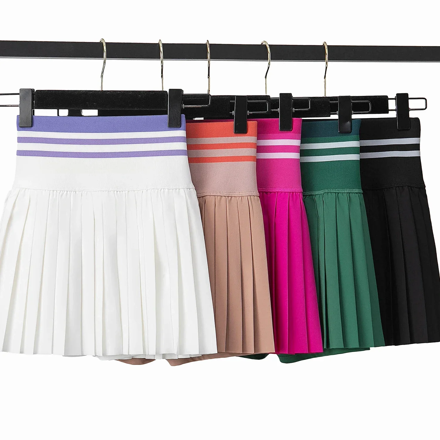 Women Sports Mini Pleated Skirt Golf Tennis Skirts High Elastane Waist Gym Fitness Yoga Athletic Workout Skort With Pocket