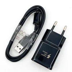Samsung 15W Quick Fast Charger with EU Plug & 100CM Micro USB Cable - Black EU With cable