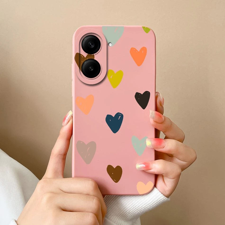 Elegant Heart Soft Silicone Back Cover - Shockproof & High Quality