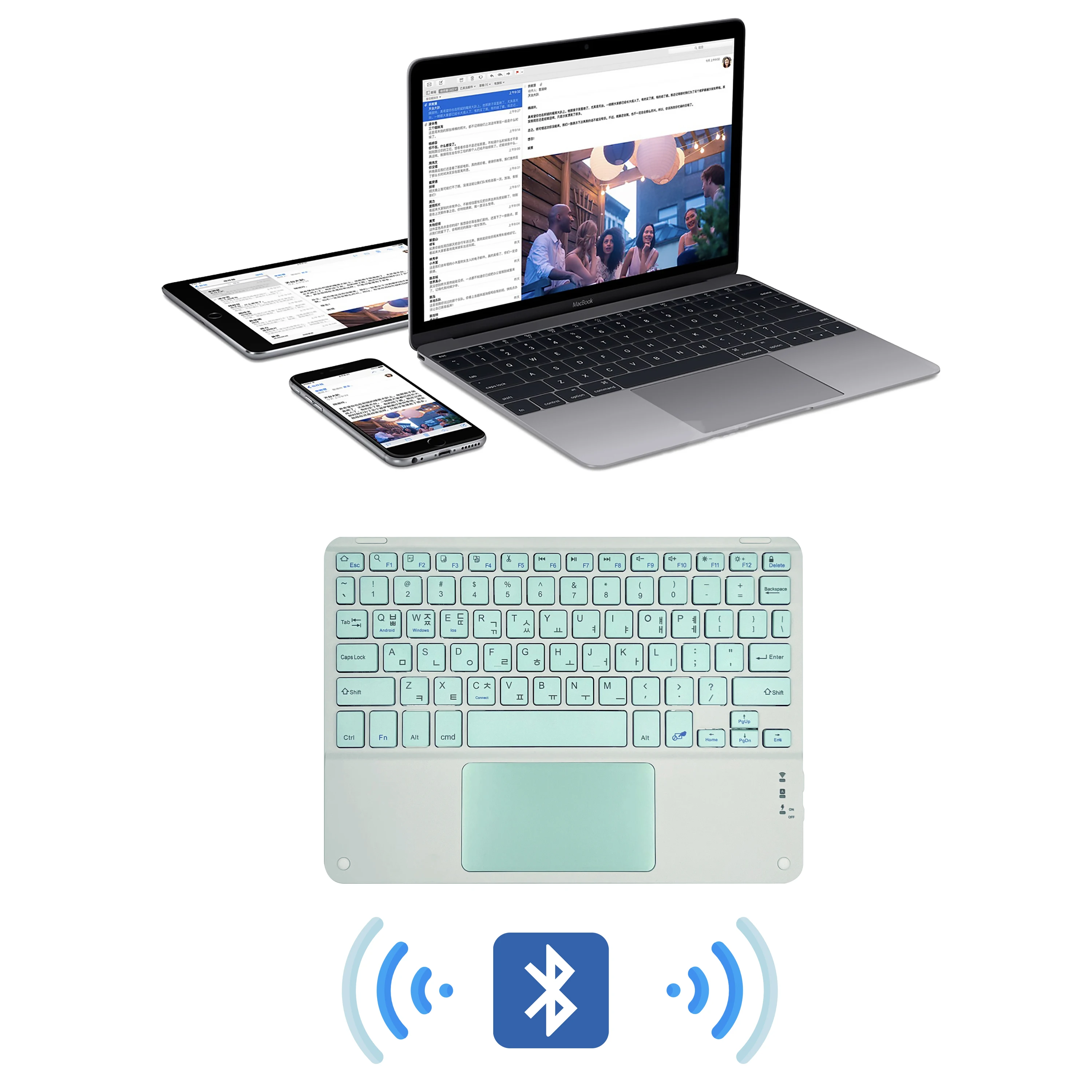 Rechargeable Bluetooth-compatible Keyboard Ultra-Slim Wireless Mouse Keyboard Set For Android Windows Tablet iPhone iPad bluetooth keyboard wireless keyboard mouse set