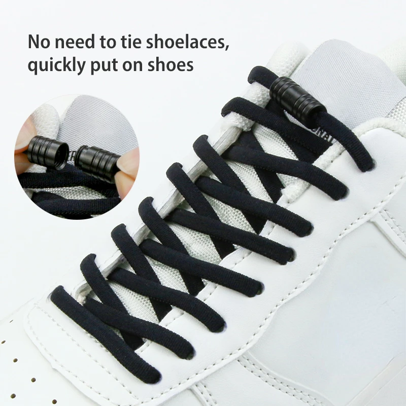 Elastic No Tie Shoelaces Semicircle Shoe Laces For Kids and Adult Sneakers  Shoelace Quick Lazy Metal Lock Laces Shoe Strings - AliExpress