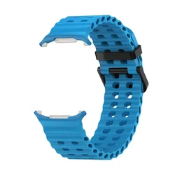 Premium Marine Silicone Sport Band - Original Strap for Smartwatch Accessories (Advanced Blue black)