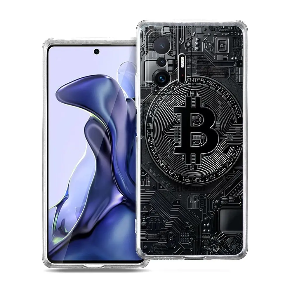 Luxury Bitcoin Design Soft Clear Phone Case Cover