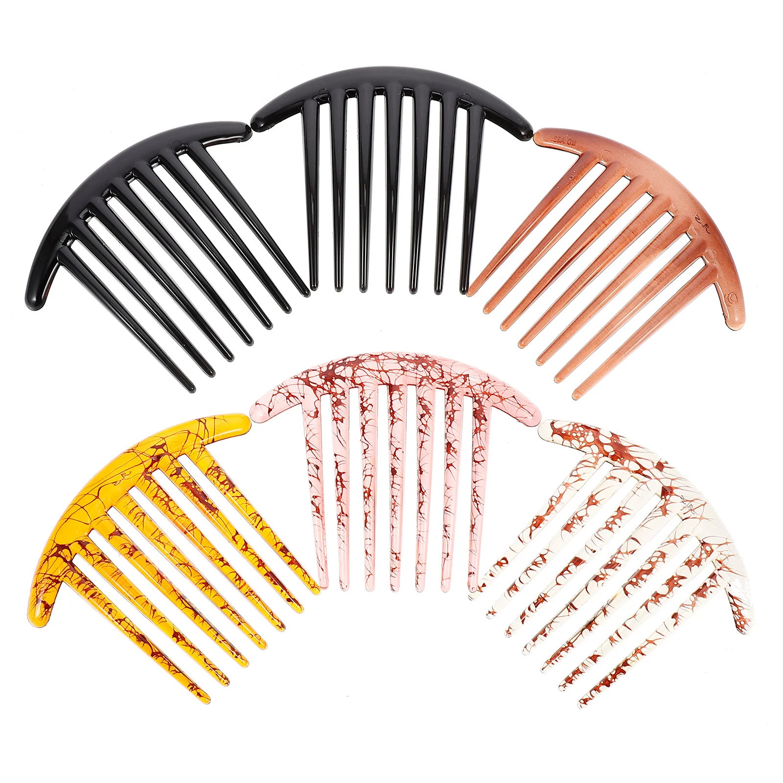 

6pcs Fashion Hair Comb Resin Headpiece Durable Hair Accessories Hair Comb(Random Color)