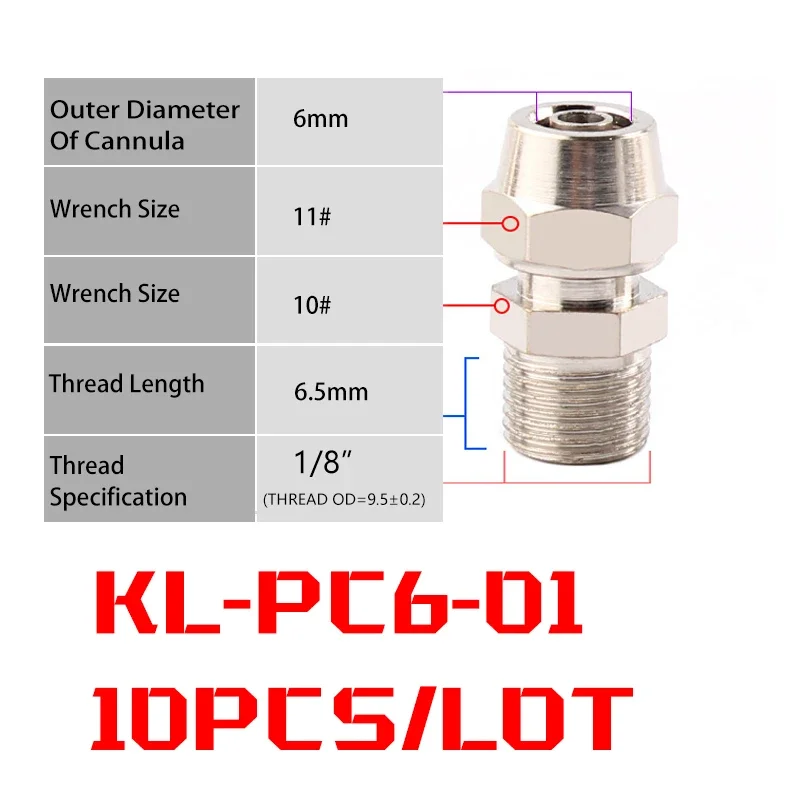 10PCS KL-PC6-01