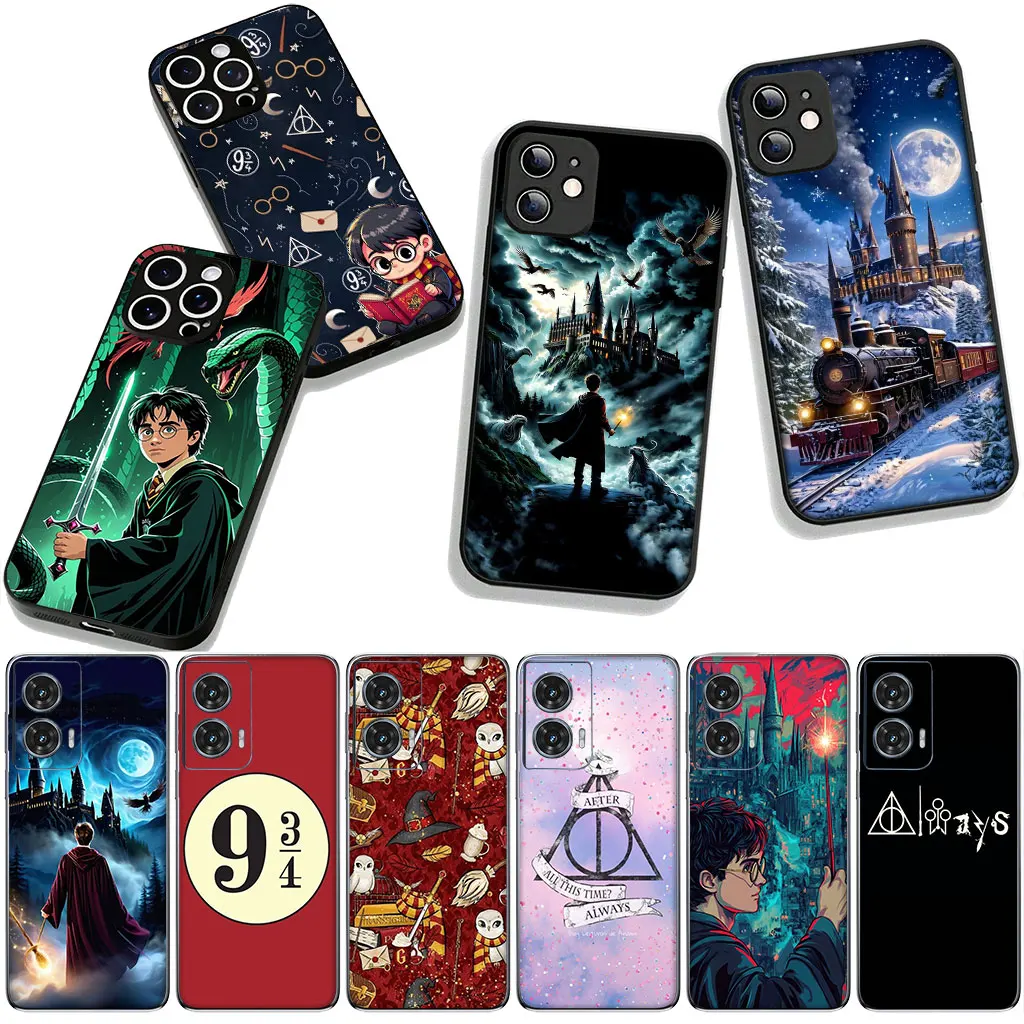 Artistic Owl Magic Wand Phone Case with Potter-Inspired Design