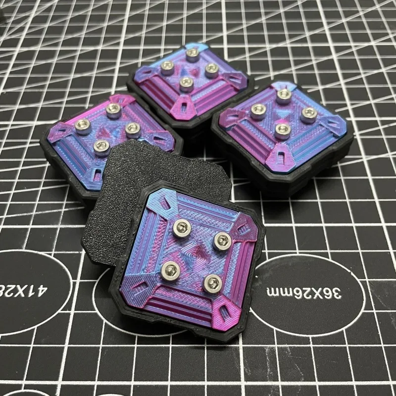EDC push brand cool magnetic rotating 3D printing black technology decompression snap coin fingertip gyroscope decompression toy