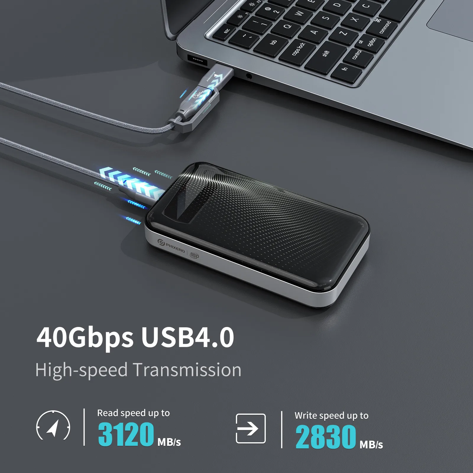 PHIXERO ޴ SSD  ϵ ̺ ũ, Xbox Ʈ ƮϿ, USB 3.2 C Ÿ ָ Ʈ ϵ ũ, 40Gbps 1 2 TB, 1T 2 T