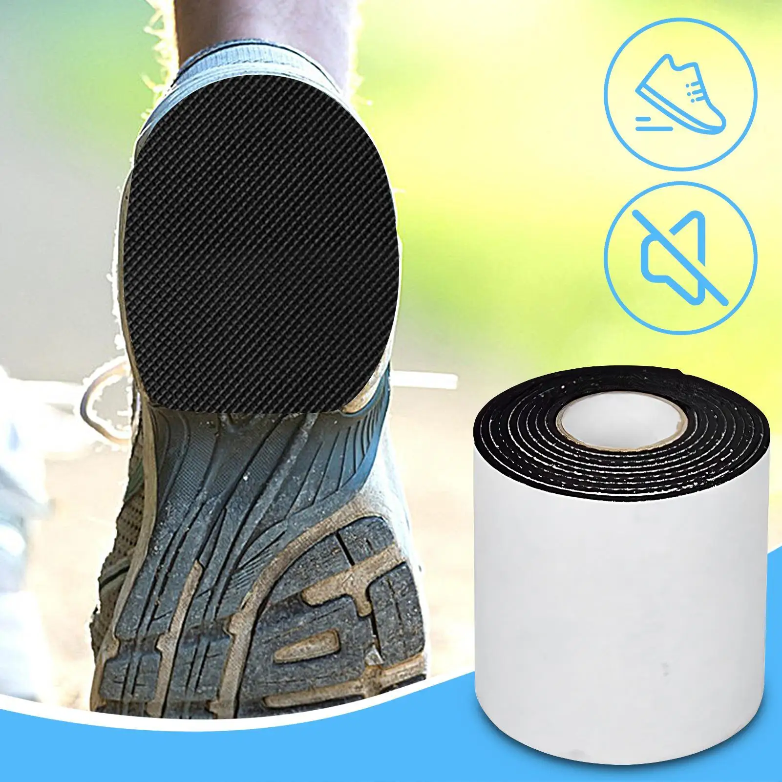 1 roll Anti-Slip Sole Grips Rubber Shoes Sole Grips Wear-Resistant Sole Cover Protector Shoe Grip Sticker Adhesive Shoes Mat