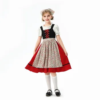 Bavarian Children's Clothing - European Rustic Style Girl's Oktoberfest Maid Costume
