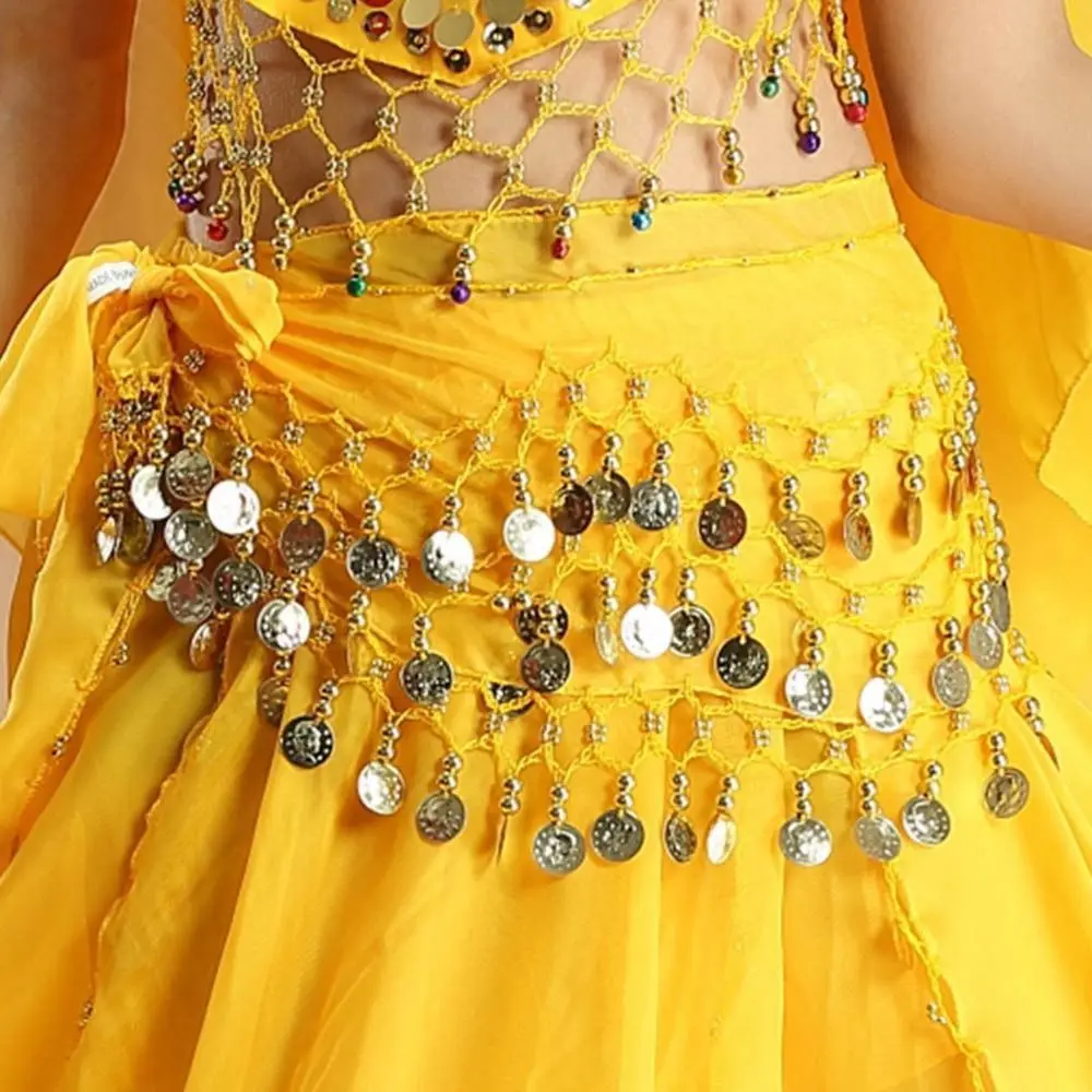 

Skirt Hip Wrap Elegant Chiffon Tassel 3 Row Sequin Arab Dance Women Waist Belt Dance Hip Scarf Waistbands Belly Dance Belt