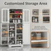 64" Tall Kitchen Pantry Storage Cabinet, Pantry Cabinet with Doors and Shelves, Modern Food Pantry Cabinet Cupboard, Storage Cab 3