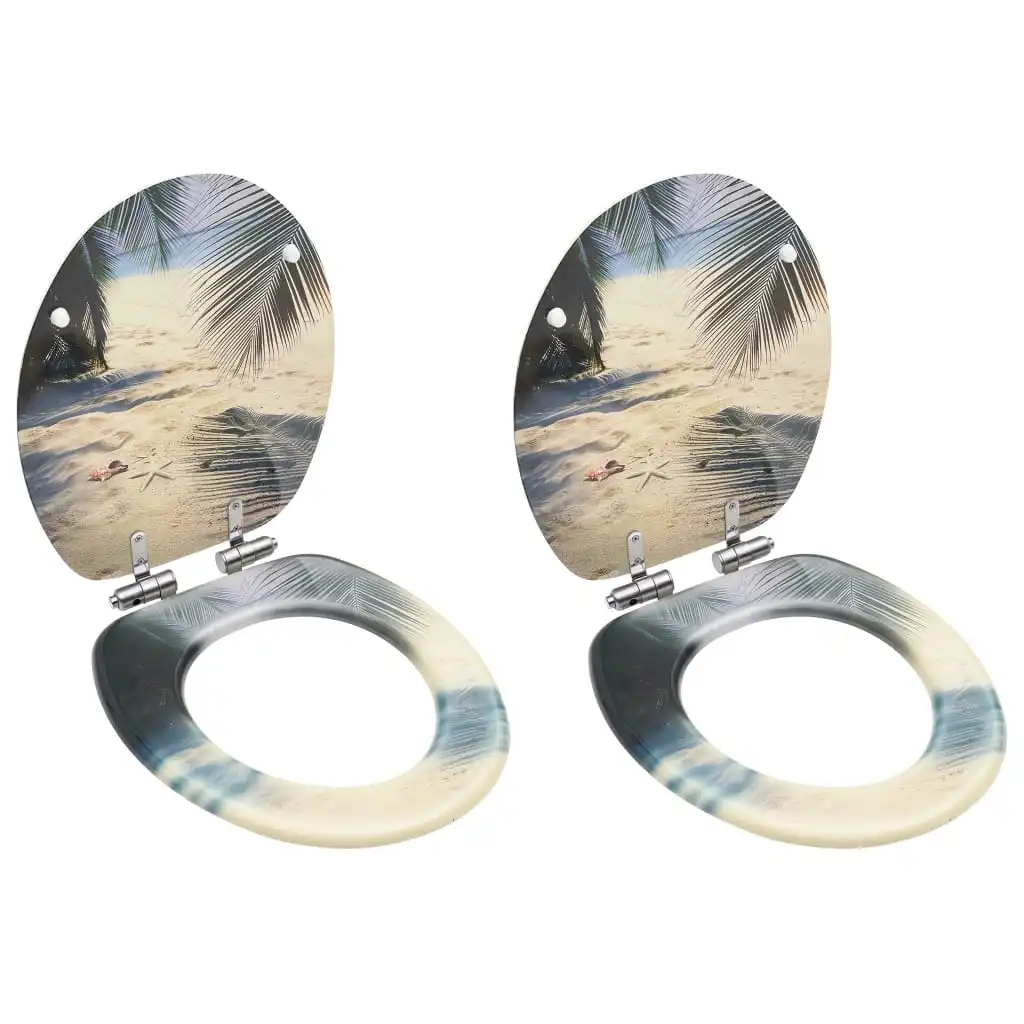 2 Pezzi Mdf Beach Soft Closure Wc Seat Soft Cover Per Sedile Del Bagno Foam Jot Set Siamesi Antibatterico Sostituzione Rimovibile Cover