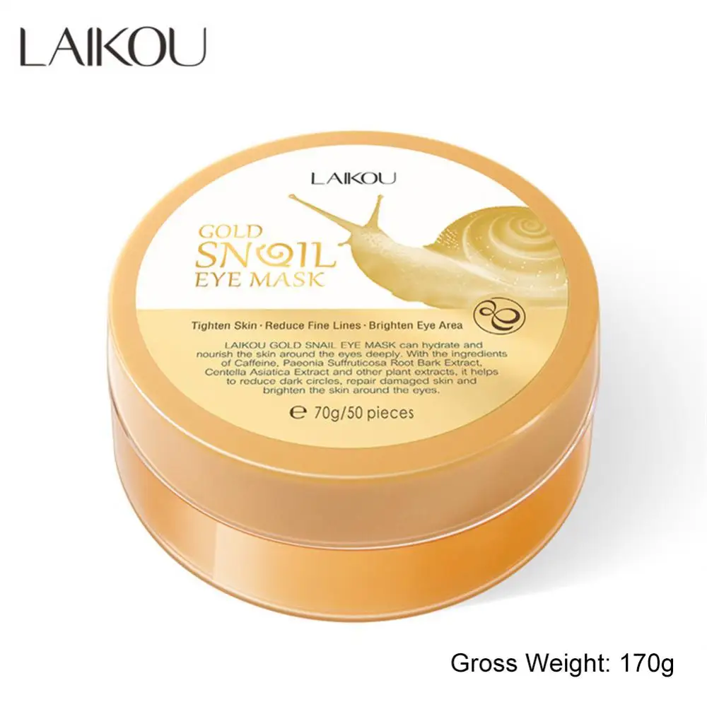 LaikouGoldSnailEyeMask50pcsMoisturizingCrystalCollagenEye