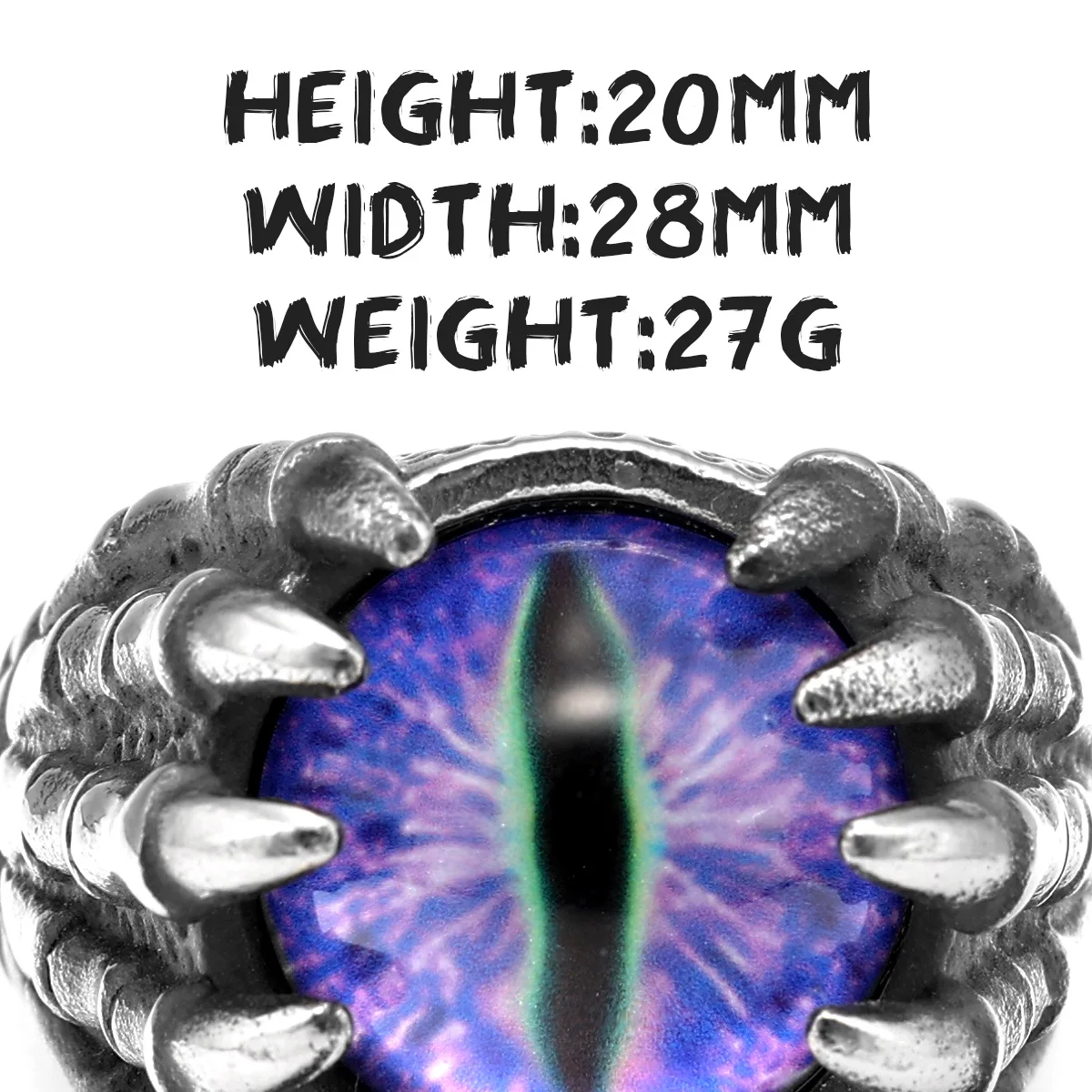 Stainless Steel Gothic Ring Men's Heavy 316L Stainless Steel Skull - Foto 9