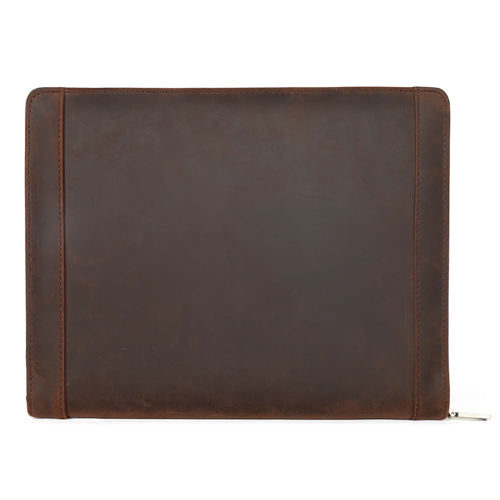 

Leather Portfolio Genuine Case for 9.7" 10.5" IPad Tablet Business Office Notebook Document Bag Folder Organizer