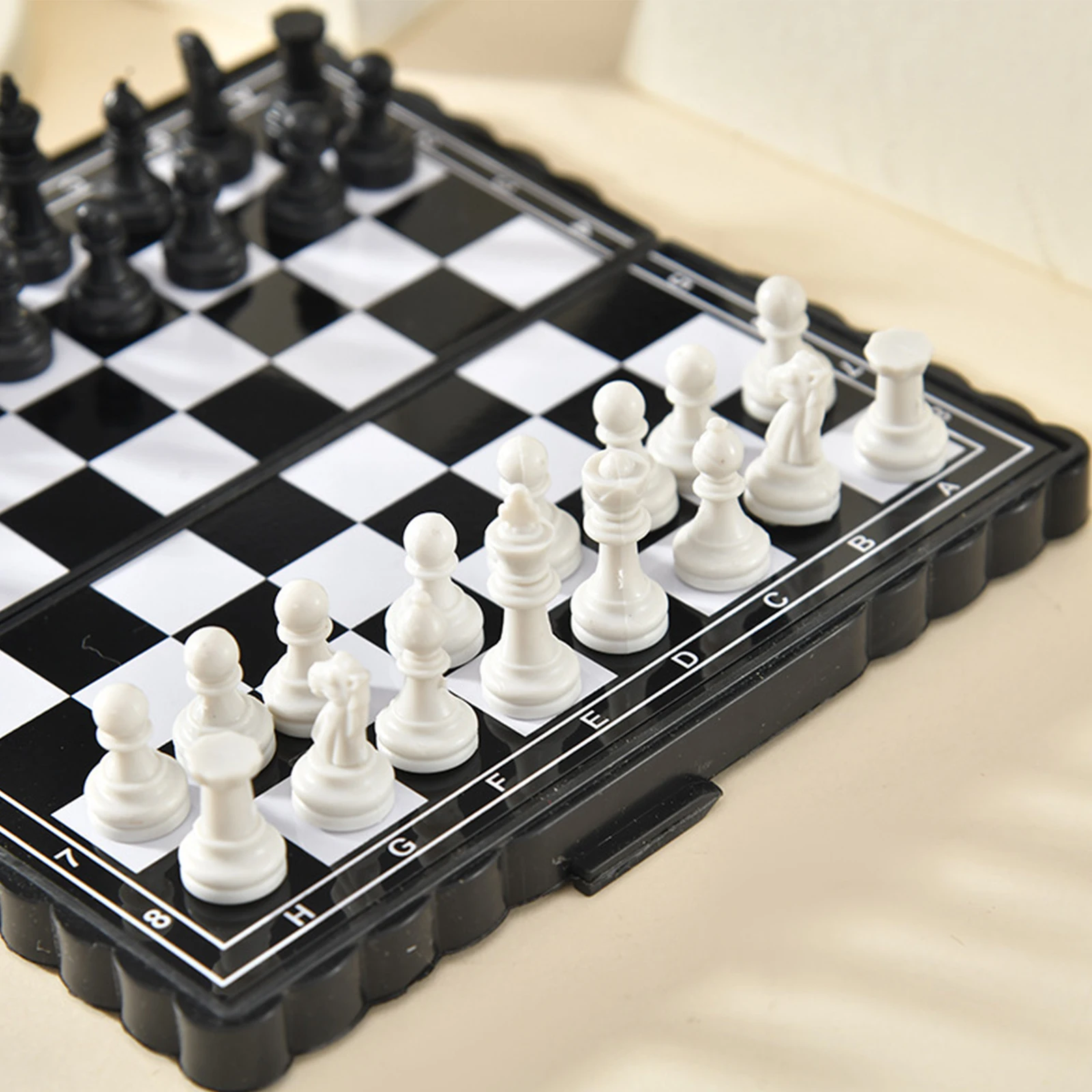 접이식 체스판 보드 게임 재사용 가능한 교육용 보드 게임 자기 체스판 세트 야외 여행 캠핑 엔터테인먼트