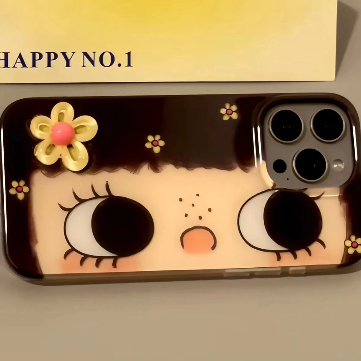 Lovely Big Eyes Girl Kawaii Cartoon Luxury Phone Case Cover
