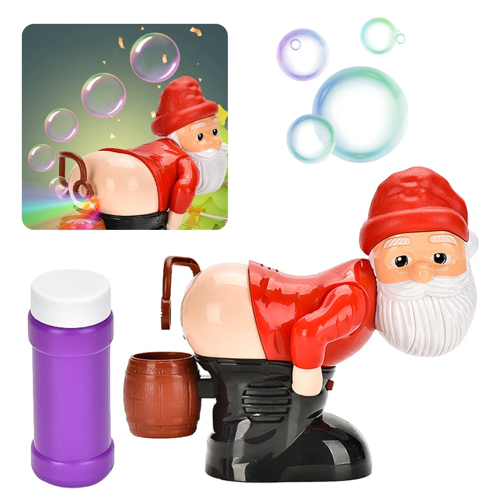 Christmas Santa Claus Bubble Blower with Music & Light Electric Fart Santa Toy Novelty Xmas Gift for Boys Girls christmas bubble toy