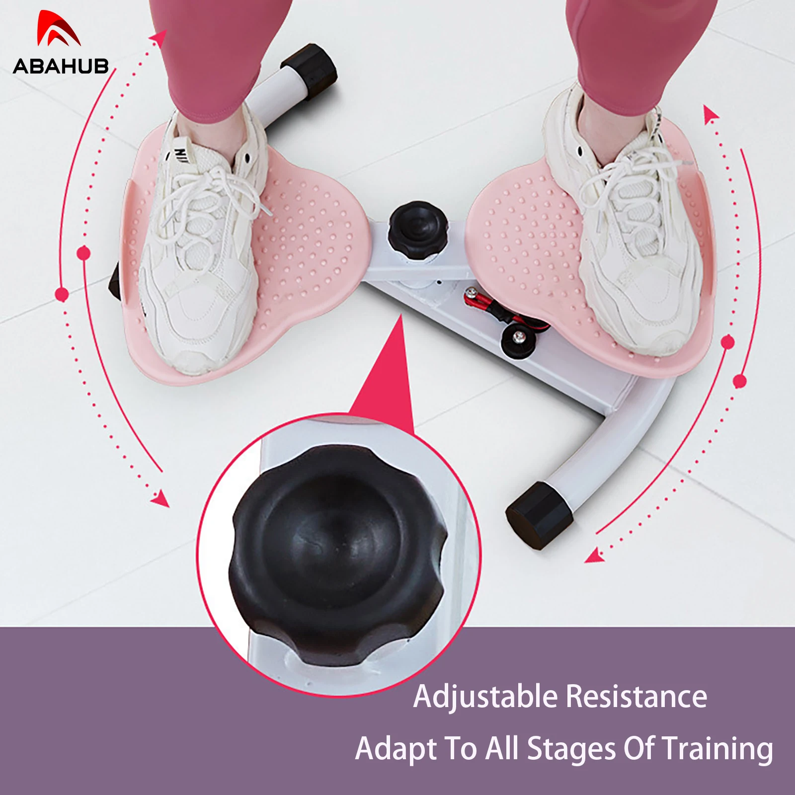ABAHUB Silent Waist Trimmer Twister 360&deg; Rotating Disc For Belly Fat Burning Home Fitness Dance Machine Ab Workout Guide waist twisting disc