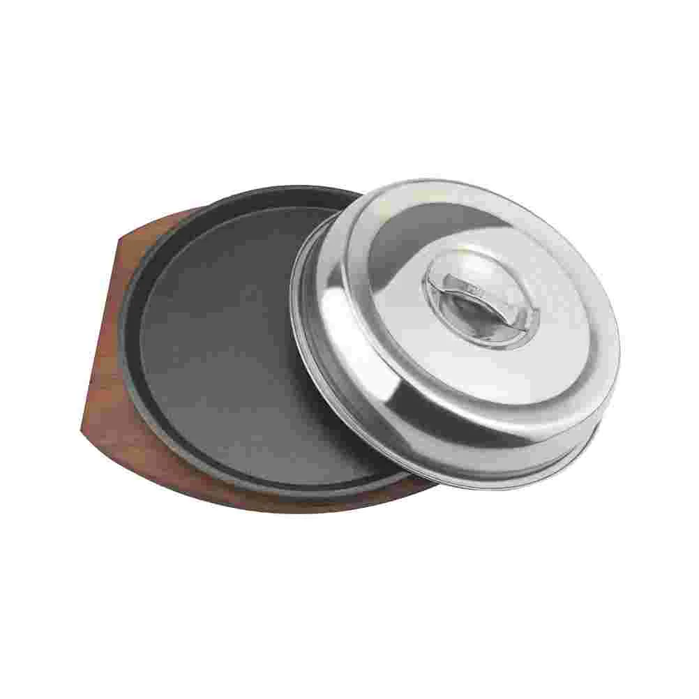 Western Food Cover Round Iron Plate Kitchen Cookware BBQ Stovetop Grill Nonstick for Wood