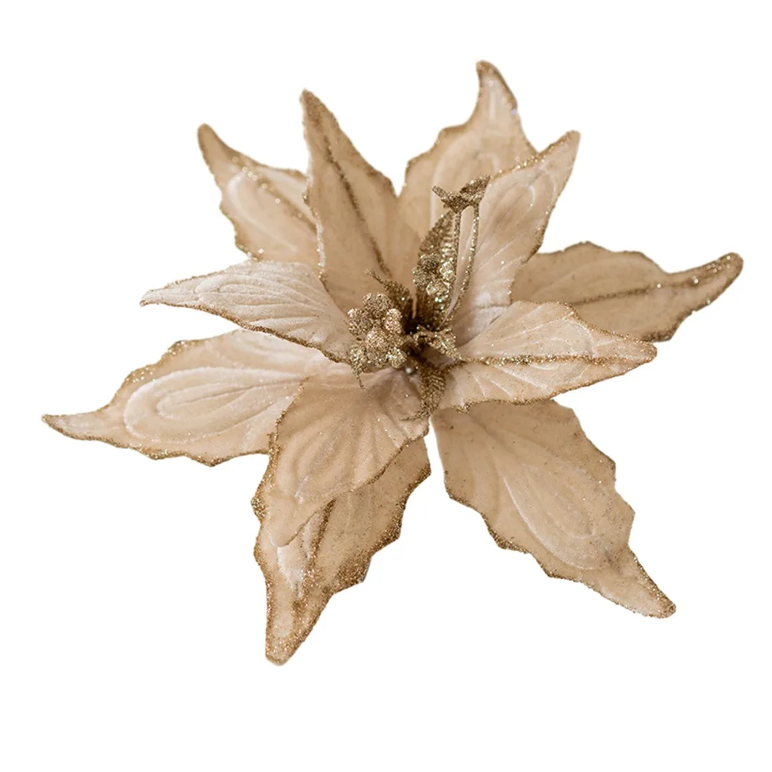 thumbnail image 1 of Nuevas flores navideñas de 22 cm, simulación de flores artificiales, adorno para árbol de Navidad, guirnaldas DIY, decoración para el hogar, boda, fiesta de año nuevo, 1 of 5