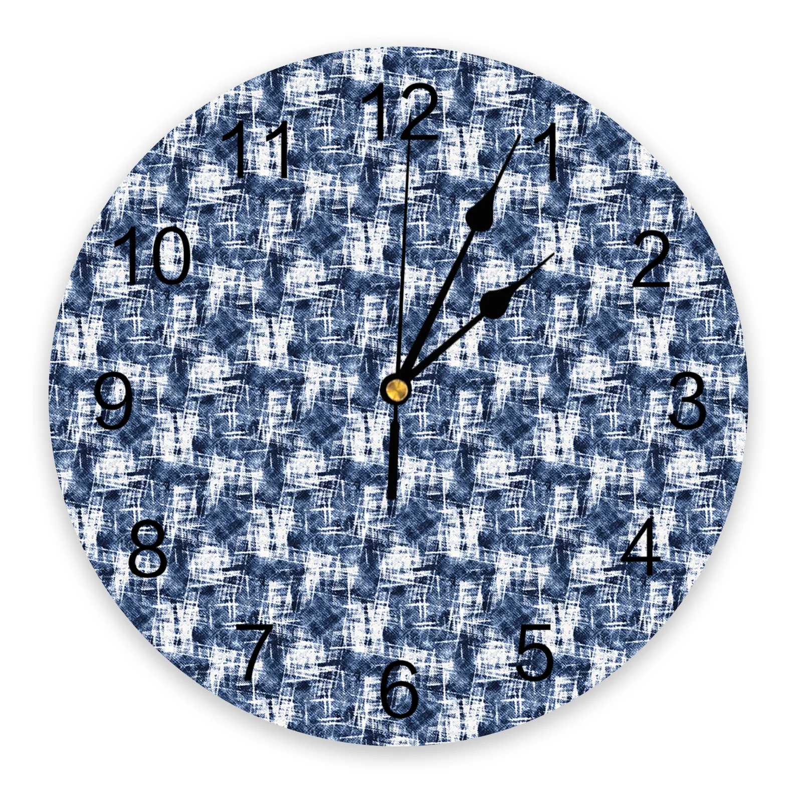 

Часы настенные кварцевые с абстрактной синей текстурой, домашний декор для гостиной, большие круглые бесшумные украшения для спальни