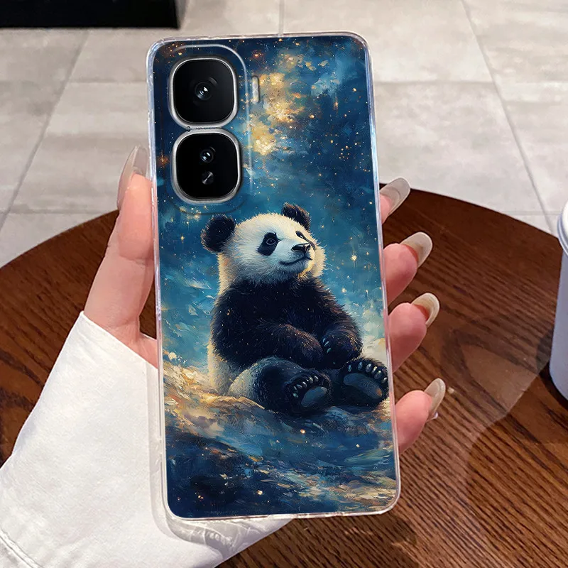 Clear Silicone Soft TPU Back Cover with Cute Rabbit Cat Design