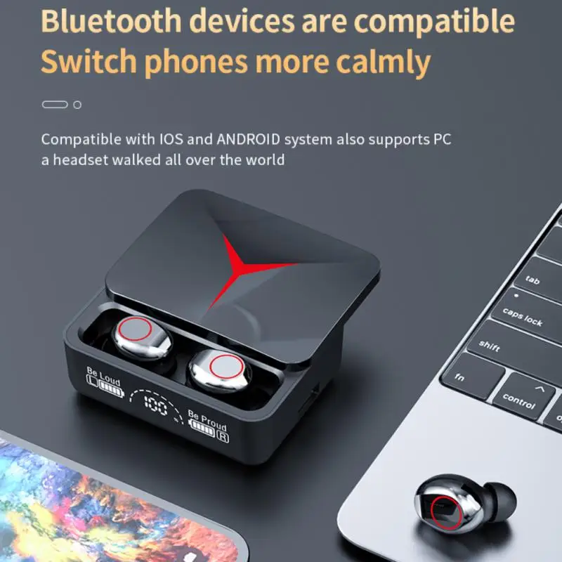 

Gaming Headsets 65ms Low Latency TWS Bluetooth 5.3 Headphone Sports Waterproof Wireless Earphone Noise Cancelling Earbuds Gamer
