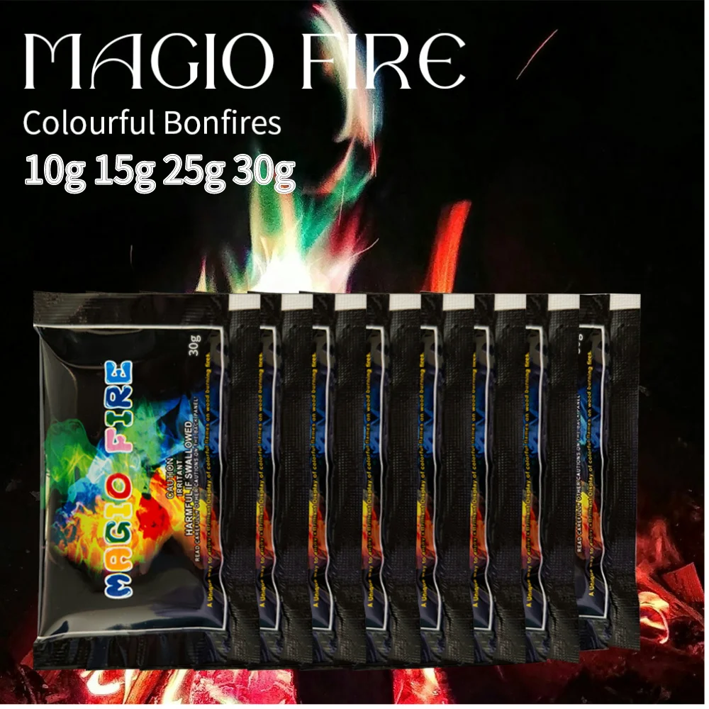 Colorful Flame Powder 10g/15g/25g/30g Flame Color Changing Powder Atmosphere Glowing Props Campfire Fireplace Party Supplies glow pigment powder