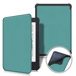 Ultra Slim Auto Sleep/Wake 6 - Inch E - Reader Case - PU Leather Shockproof Protective Shell (Dark Green)