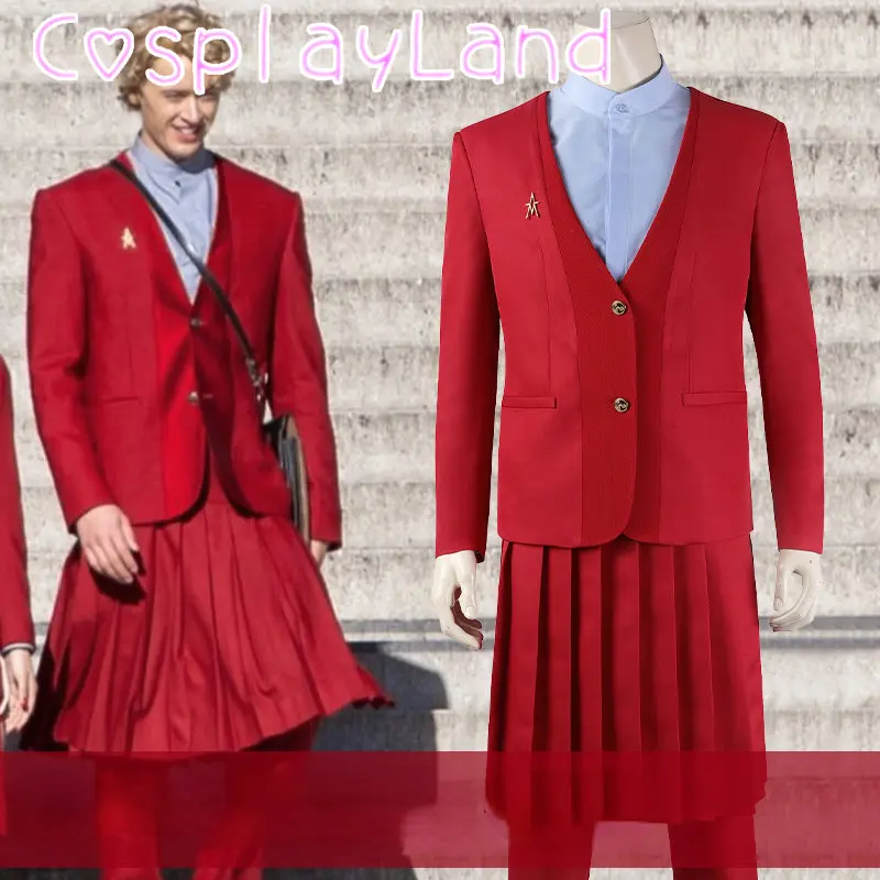 The Ballad Of Songbirds And Serpes Snow Cosplay Costume Red Men Uniform Suit Set Completo Halloween Carnival Party Roleplay Outfit