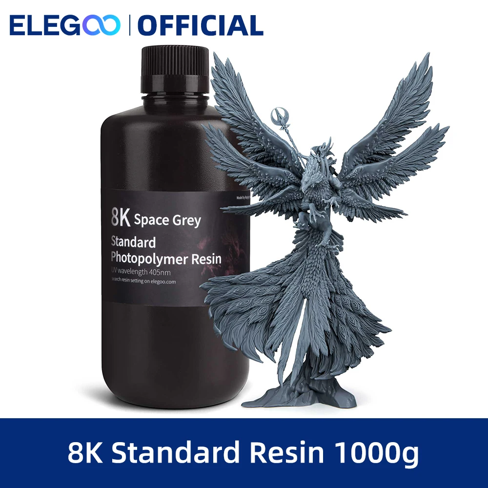  ELEGOO Upgraded 8K Water Washable Resin 405nm LCD UV