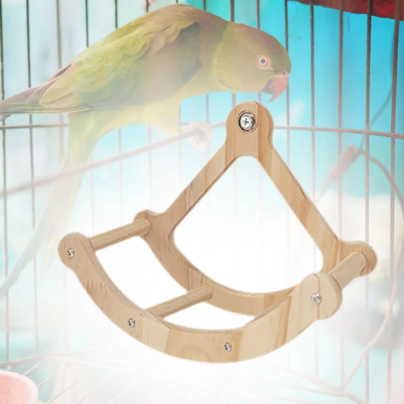 Interactive Spinning Parrot Toy - Wooden Rotating Perch Stand For Budgies, Lovebirds & Conures