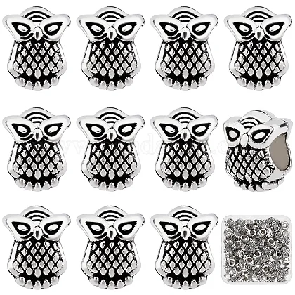 

PHPANDAHALL Tibetan Style Owl Charms Bulk Tibetan Style Sliver Owl Pendants Vintage Night Bird Beads Shoes Ornaments DIY Crafts