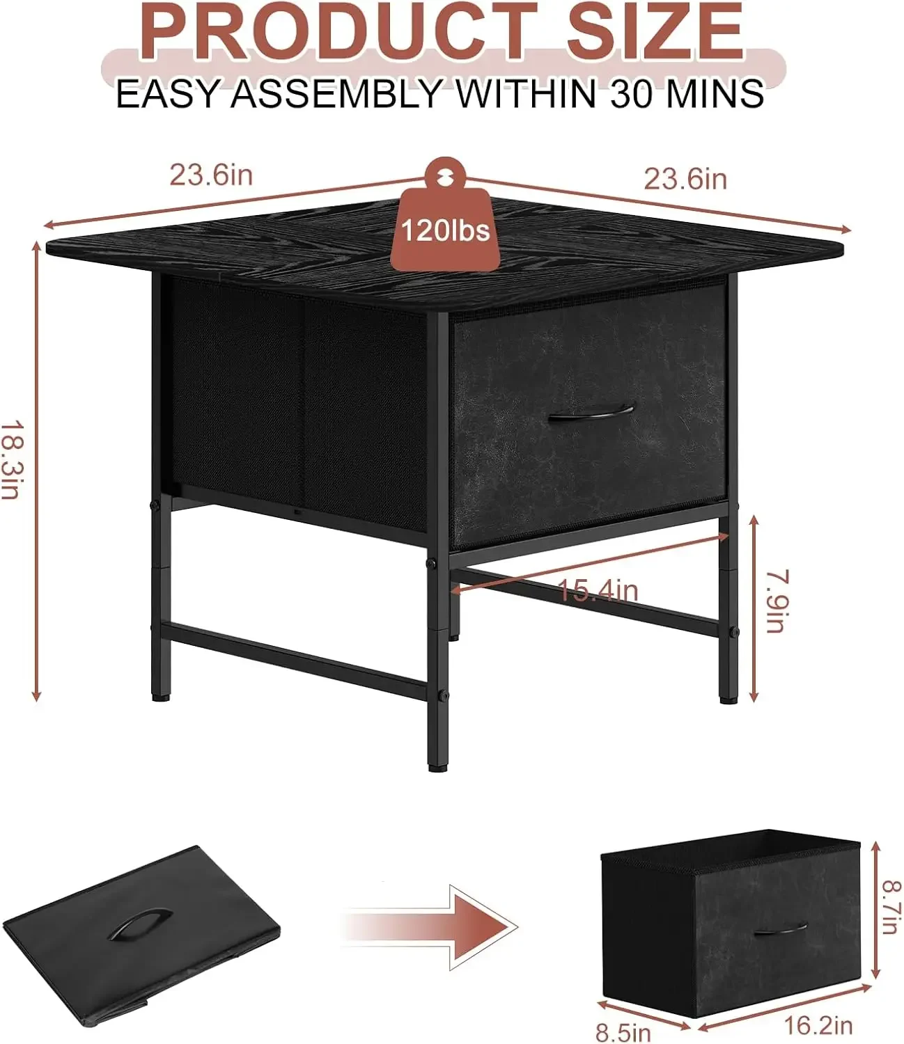 Coffee Tables for Living Room,2-Tier Farmhouse Center Table with Round Corners for Small Space,Small Apartment,Office 3