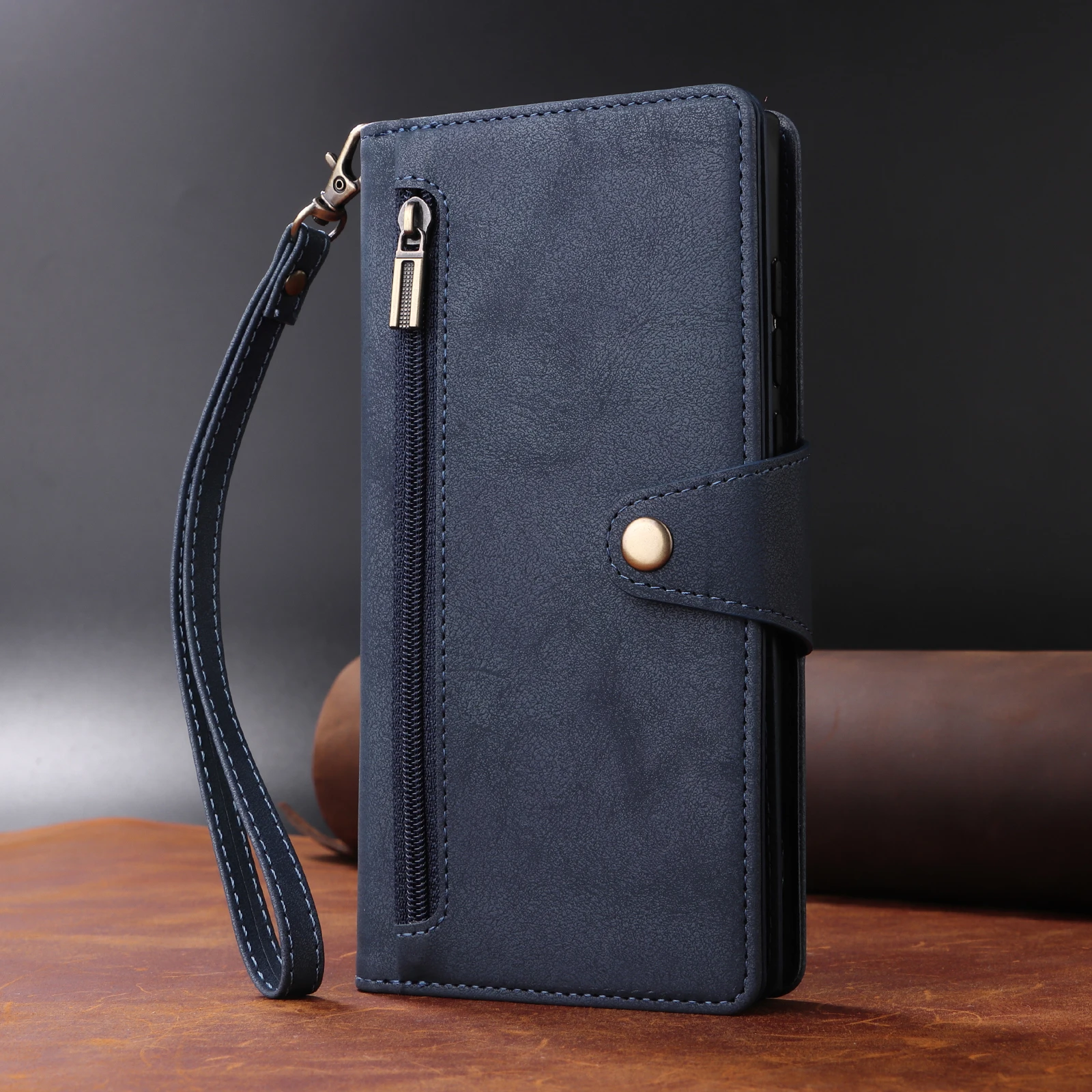 Leather Wallet Case with Multi-Card Slots and Kickstand