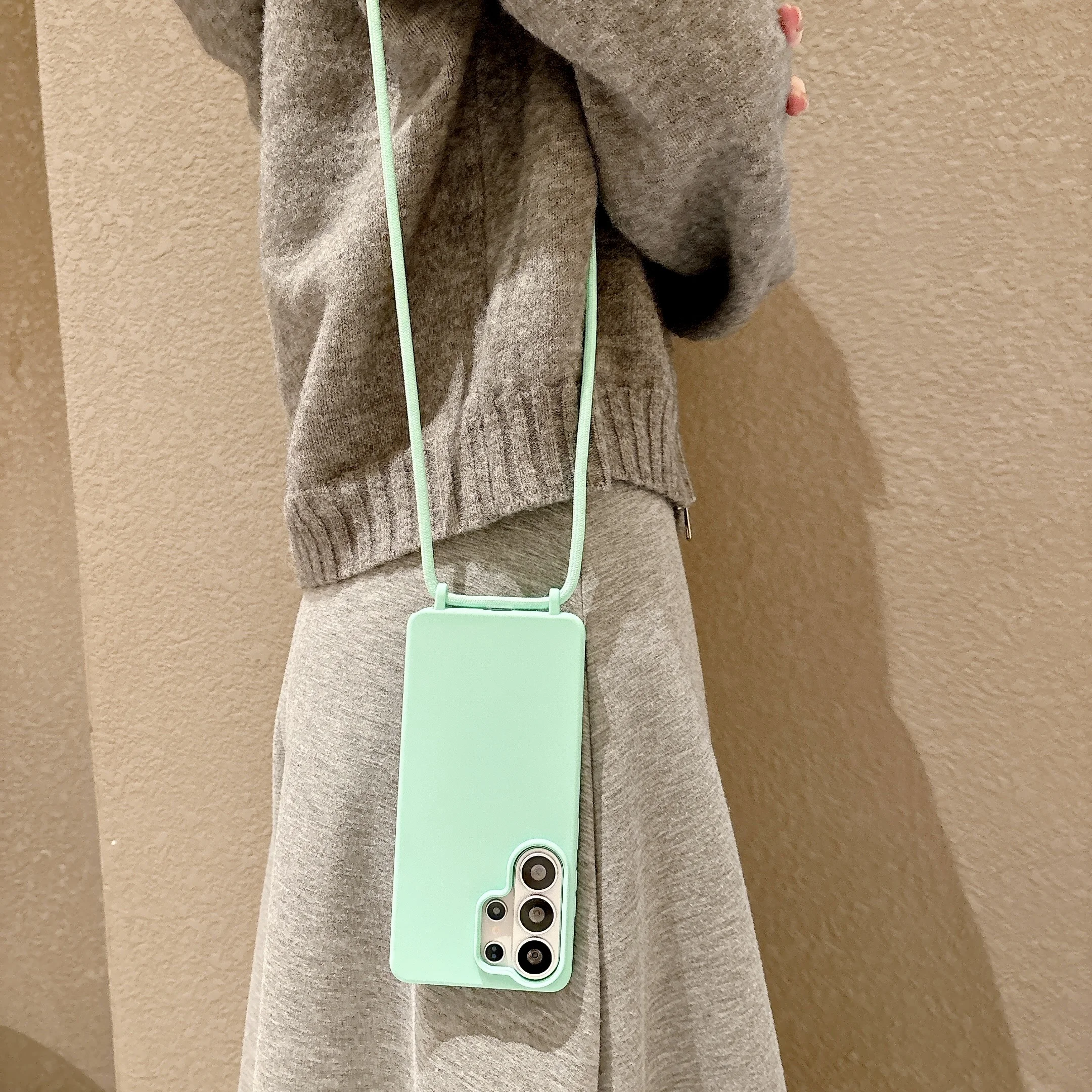 Lanyard Case For Samsung Galaxy A57 A37 A17 A17 A56 A36 A26 A16 A06 A55 A35 A25 A15 Candy Crossbody Neck Cord Strap Soft Cover 5