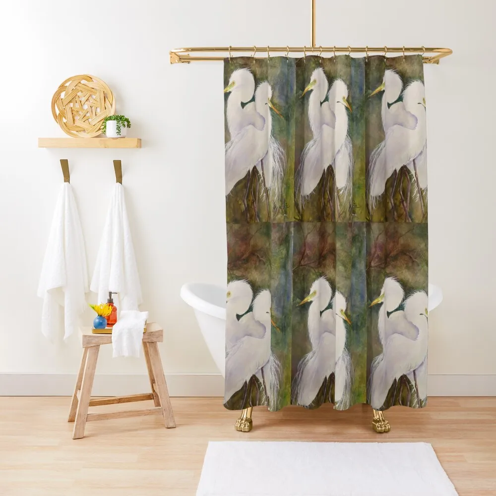 

Snowy Egrets Shower Curtain Waterproof Bathroom Shower For Bathroom Anime Shower Bathroom Deco Curtain