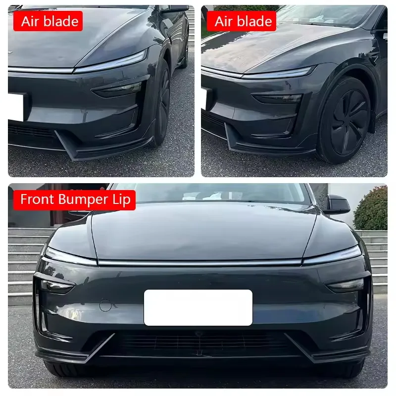 테슬라 모델 Y 주니퍼 2025 2026용 AD 프론트 범퍼 립 윈드 블레이드 에어 스포일러 ABS 스포츠 바디 키트 모델 Y 주니퍼 액세서리