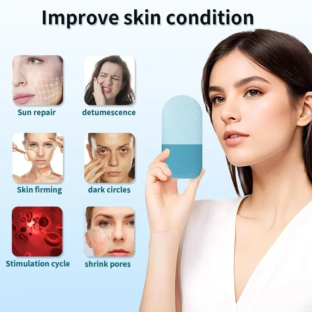 Revitalizing Facial & Eye Ice Roller - Silicone Beauty Massager for Puffiness Relief & Skin Care
