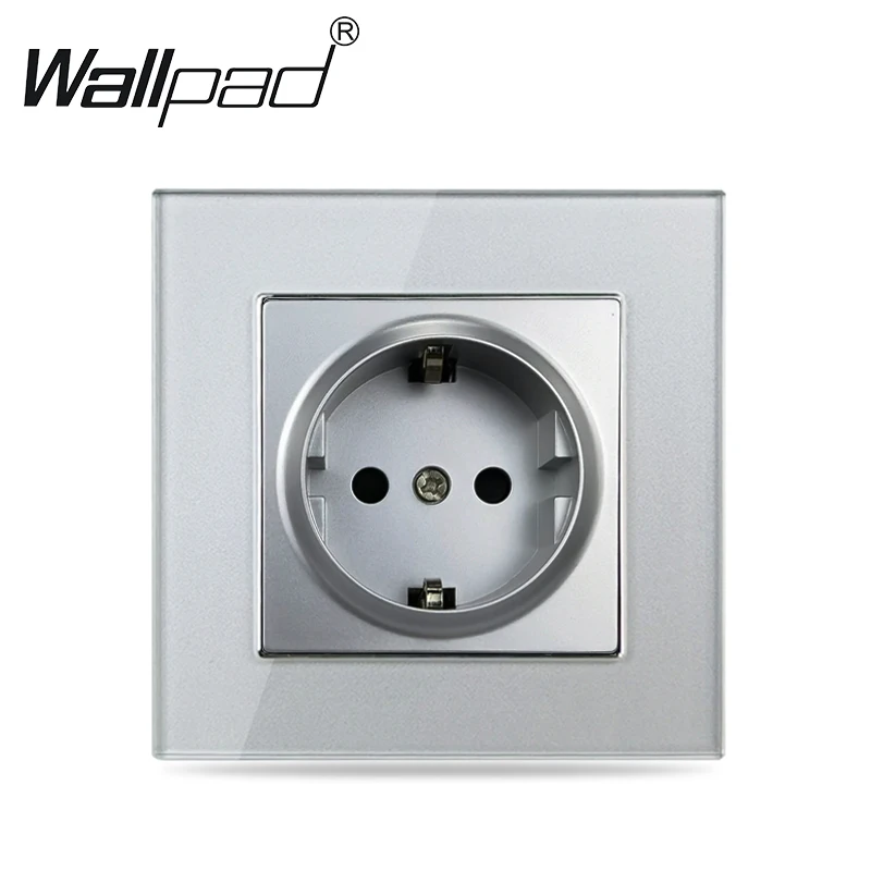 Wallpad-enchufe de pared con Panel de vidrio templado, Triple, 3 entradas,  color blanco, 258x86mm - AliExpress